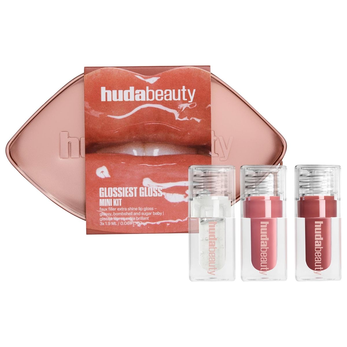 Huda Beauty mini glossiest lip gloss set