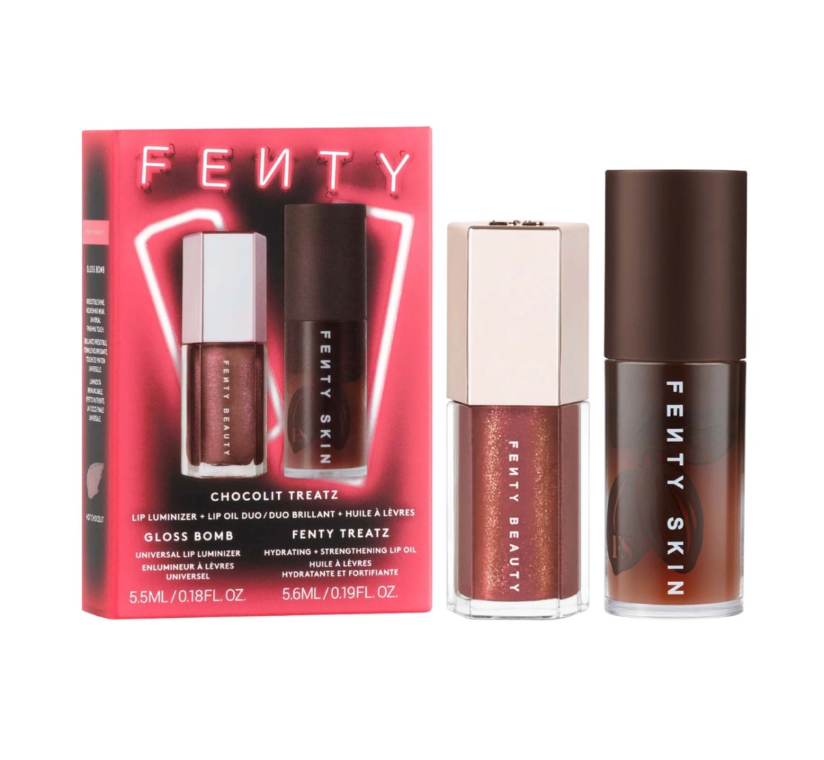 Fenty Beauty Chocolit Treatz Lip Luminizer + Lip Oil Duo